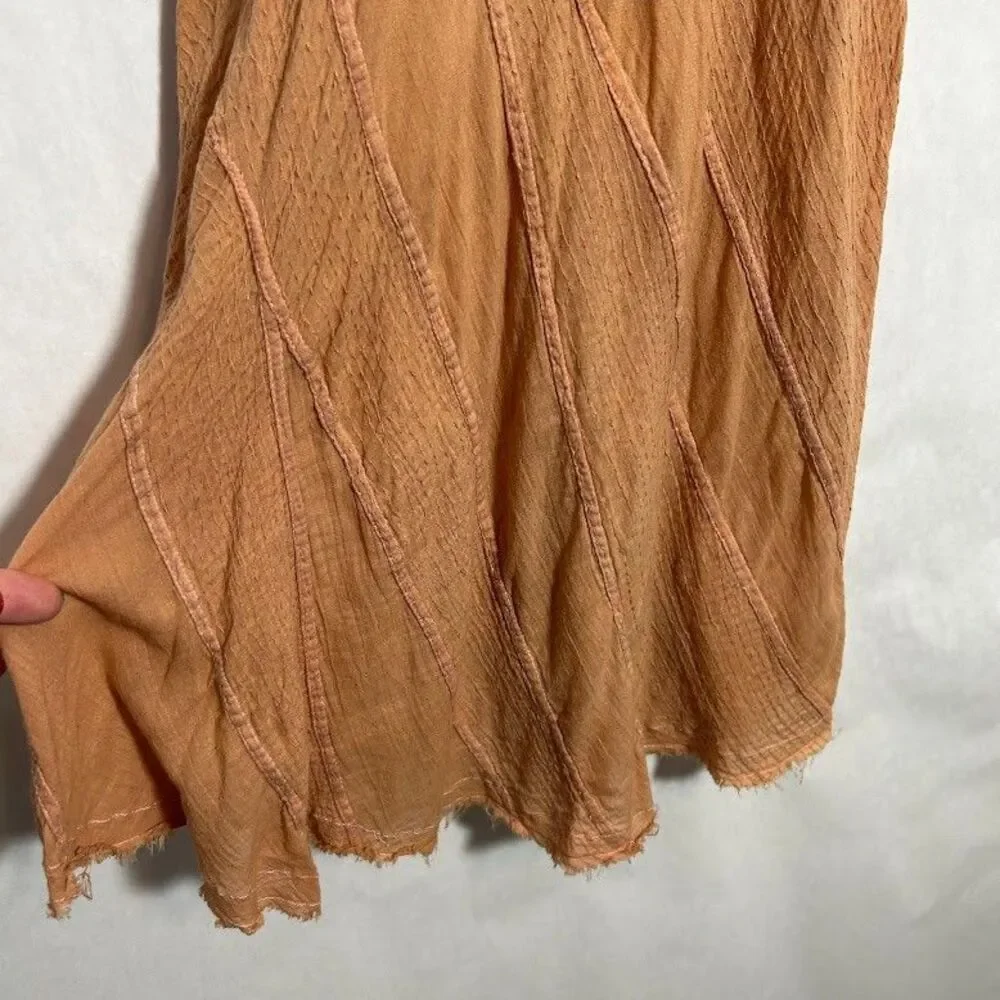 Dosa Lightweight Tunic Mini Dress Womens 2 US S Peach Sleeveless Textured USA
